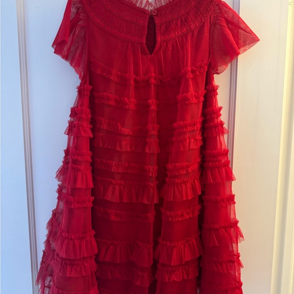 Red Ruffled Dress - Picture 2 of 3